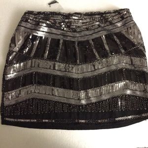 Cien black & silver sequin mini skirt New Years